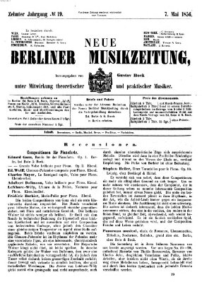 Neue Berliner Musikzeitung Mittwoch 7. Mai 1856