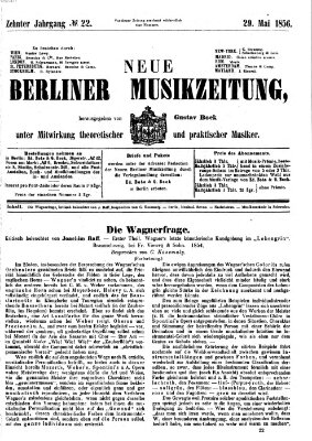 Neue Berliner Musikzeitung Donnerstag 29. Mai 1856