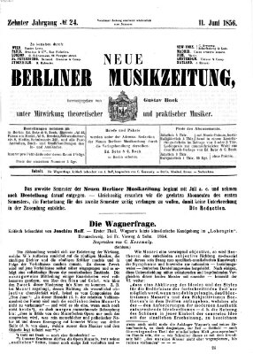 Neue Berliner Musikzeitung Mittwoch 11. Juni 1856