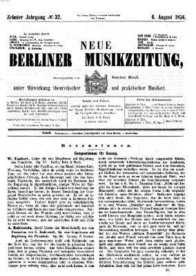 Neue Berliner Musikzeitung Mittwoch 6. August 1856