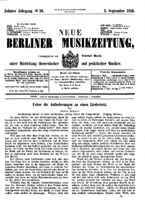 Neue Berliner Musikzeitung Mittwoch 3. September 1856