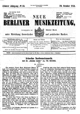 Neue Berliner Musikzeitung Mittwoch 29. Oktober 1856