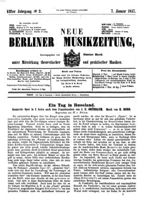 Neue Berliner Musikzeitung Mittwoch 7. Januar 1857