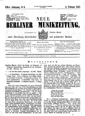 Neue Berliner Musikzeitung Mittwoch 4. Februar 1857