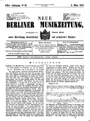 Neue Berliner Musikzeitung Mittwoch 4. März 1857