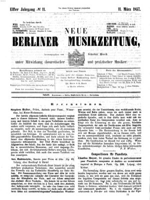 Neue Berliner Musikzeitung Mittwoch 11. März 1857