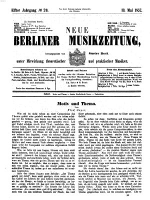 Neue Berliner Musikzeitung Mittwoch 13. Mai 1857