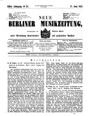 Neue Berliner Musikzeitung Mittwoch 17. Juni 1857