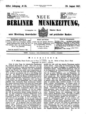 Neue Berliner Musikzeitung Mittwoch 26. August 1857