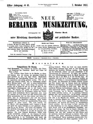 Neue Berliner Musikzeitung Mittwoch 7. Oktober 1857