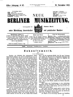 Neue Berliner Musikzeitung Mittwoch 18. November 1857