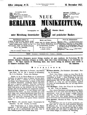 Neue Berliner Musikzeitung Mittwoch 16. Dezember 1857