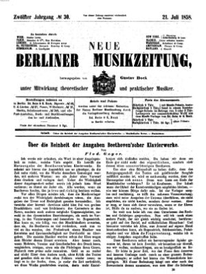 Neue Berliner Musikzeitung Mittwoch 21. Juli 1858