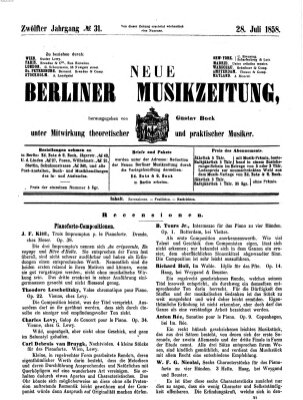 Neue Berliner Musikzeitung Mittwoch 28. Juli 1858