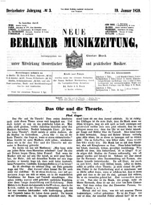 Neue Berliner Musikzeitung Mittwoch 19. Januar 1859