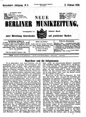 Neue Berliner Musikzeitung Mittwoch 2. Februar 1859