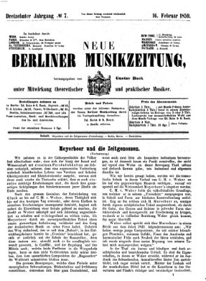 Neue Berliner Musikzeitung Mittwoch 16. Februar 1859