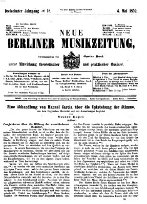 Neue Berliner Musikzeitung Mittwoch 4. Mai 1859