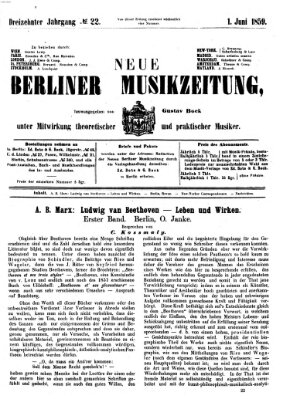 Neue Berliner Musikzeitung Mittwoch 1. Juni 1859