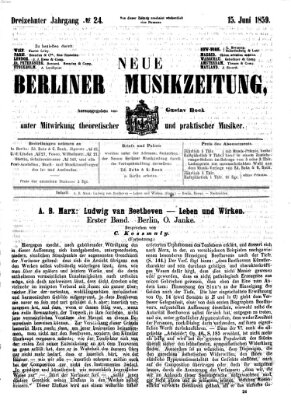 Neue Berliner Musikzeitung Mittwoch 15. Juni 1859