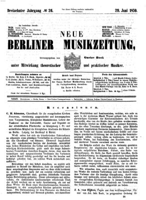 Neue Berliner Musikzeitung Mittwoch 29. Juni 1859