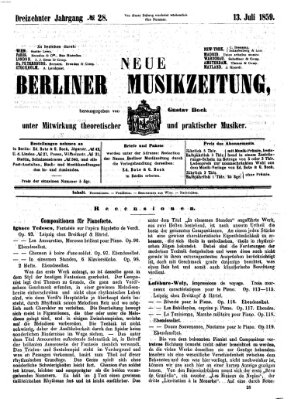 Neue Berliner Musikzeitung Mittwoch 13. Juli 1859