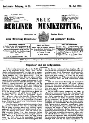 Neue Berliner Musikzeitung Mittwoch 20. Juli 1859