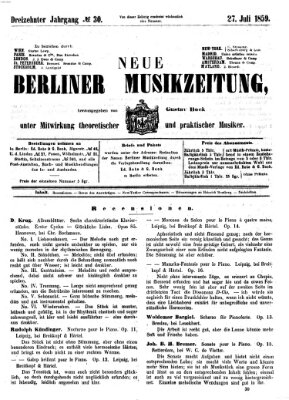 Neue Berliner Musikzeitung Mittwoch 27. Juli 1859