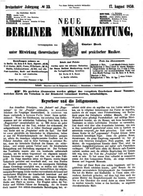 Neue Berliner Musikzeitung Mittwoch 17. August 1859