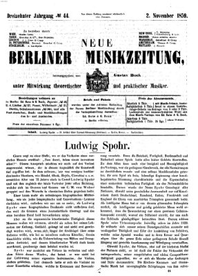 Neue Berliner Musikzeitung Mittwoch 2. November 1859