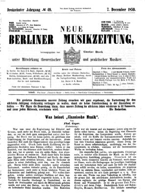 Neue Berliner Musikzeitung Mittwoch 7. Dezember 1859