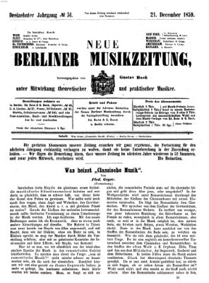 Neue Berliner Musikzeitung Mittwoch 21. Dezember 1859