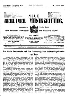 Neue Berliner Musikzeitung Mittwoch 11. Januar 1860