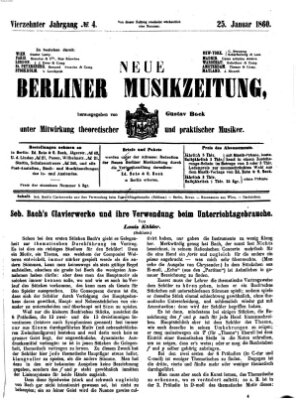 Neue Berliner Musikzeitung Mittwoch 25. Januar 1860