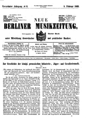 Neue Berliner Musikzeitung Mittwoch 8. Februar 1860