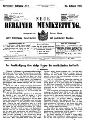 Neue Berliner Musikzeitung Mittwoch 22. Februar 1860