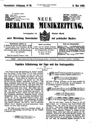 Neue Berliner Musikzeitung Mittwoch 9. Mai 1860