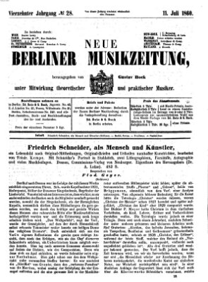 Neue Berliner Musikzeitung Mittwoch 11. Juli 1860