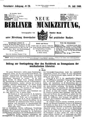 Neue Berliner Musikzeitung Mittwoch 18. Juli 1860