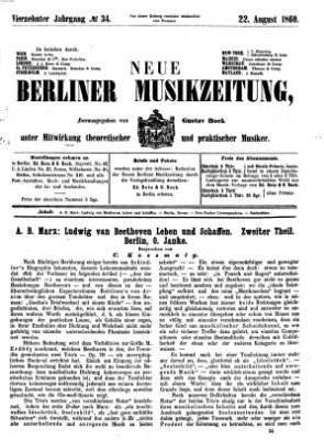 Neue Berliner Musikzeitung Mittwoch 22. August 1860