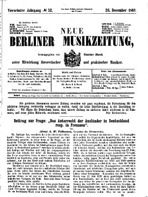 Neue Berliner Musikzeitung Mittwoch 26. Dezember 1860