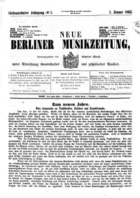 Neue Berliner Musikzeitung Donnerstag 1. Januar 1863