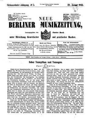 Neue Berliner Musikzeitung Mittwoch 28. Januar 1863