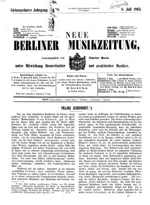 Neue Berliner Musikzeitung Mittwoch 8. Juli 1863