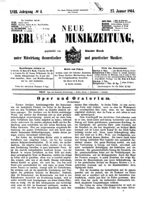 Neue Berliner Musikzeitung Mittwoch 27. Januar 1864