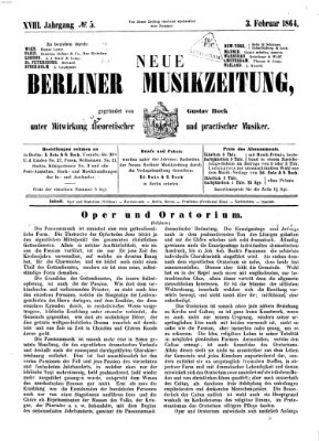 Neue Berliner Musikzeitung Mittwoch 3. Februar 1864