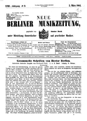 Neue Berliner Musikzeitung Mittwoch 2. März 1864