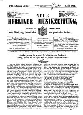 Neue Berliner Musikzeitung Mittwoch 18. Mai 1864