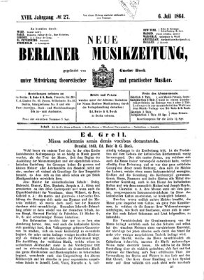 Neue Berliner Musikzeitung Mittwoch 6. Juli 1864