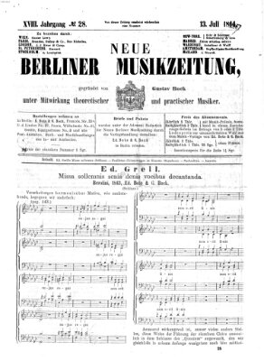 Neue Berliner Musikzeitung Mittwoch 13. Juli 1864